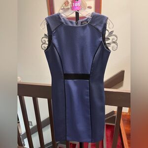 Tahari Elegant Blue Sleeveless Dress Size 4 #105